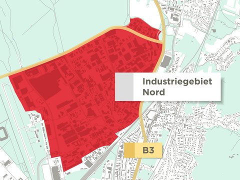 Karte Gewerbegebiete Industriegebiet Nord
